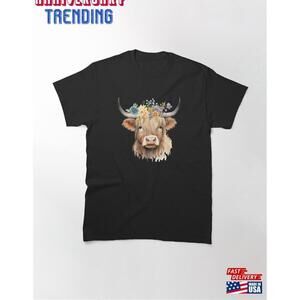 Cute Scottish Highland Cow Classic Tshirt